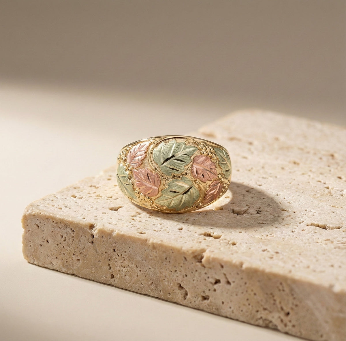 Boho Leaf Mosaic Ring
