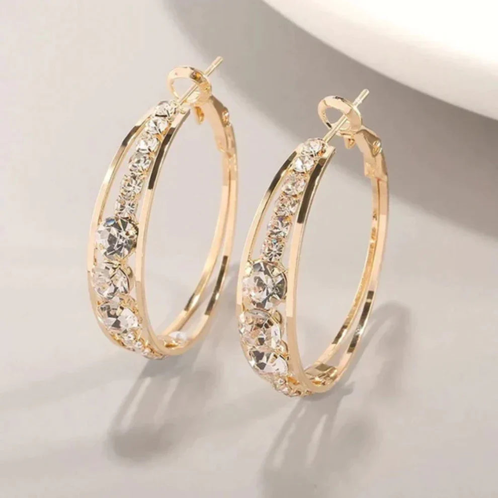 Elegant Sparkly Hoop Earrings