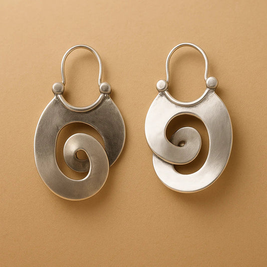 Retro Irregular Silver Earrings
