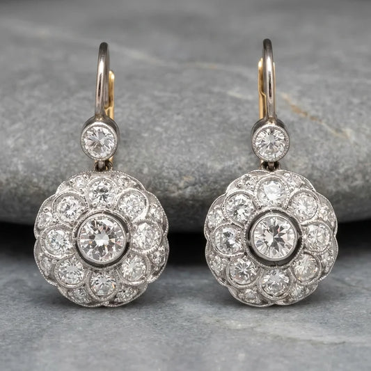 Vintage Rounded Mandala Crystal Earrings