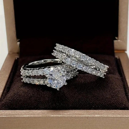 Radiant Halo Ring Set