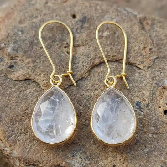 Vintage Crystal Drop Golden Earrings