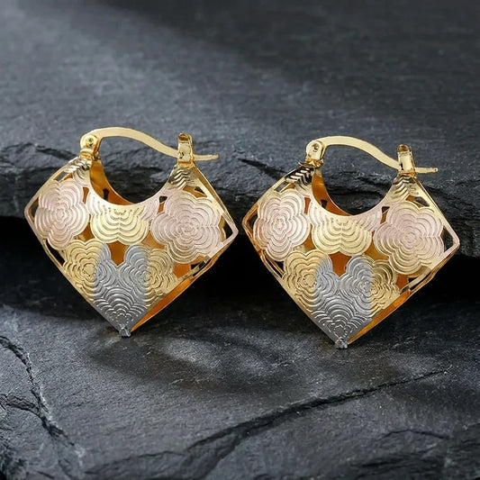 Vintage Heart Shape Hoop Copper Earrings
