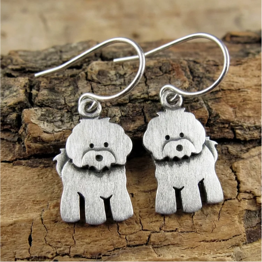Tiny Bichon Frise Earrings