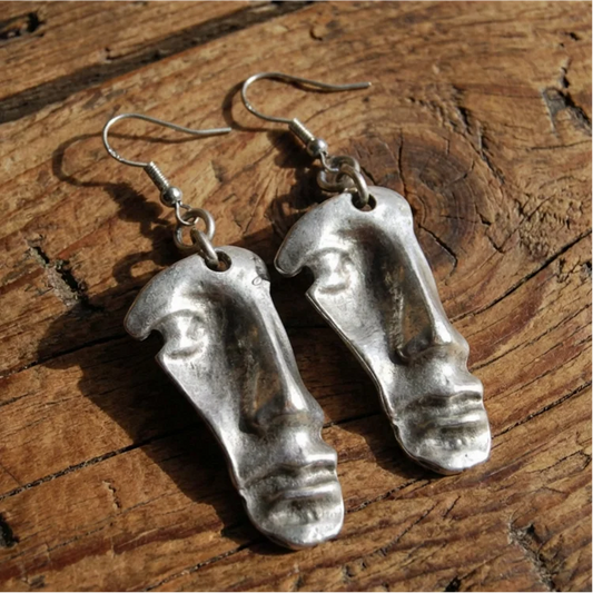 Vintage Silver Face Earrings