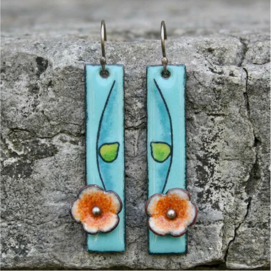 Floral Enamel Earrings