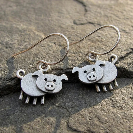 Vintage Pig Earrings