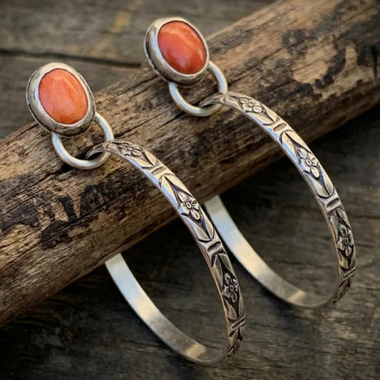 Boho Vintage Onyx Earrings