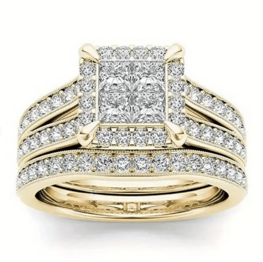 Elegant Vintage Stackable Zirconia Bridal Ring