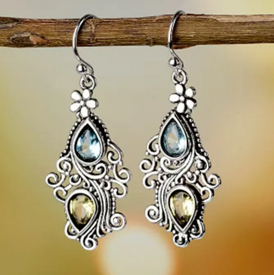 Vintage Filigree Teardrop Earrings