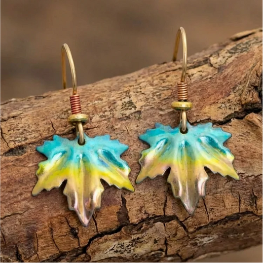 Vintage Funky Maple Dangle Earrings