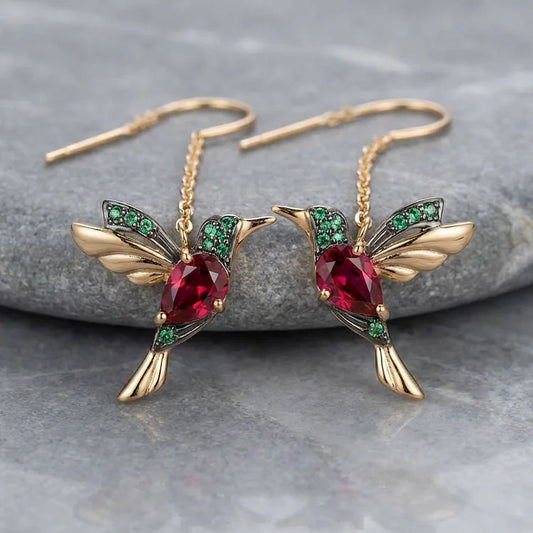 Mixed Zirconium Bird Earrings