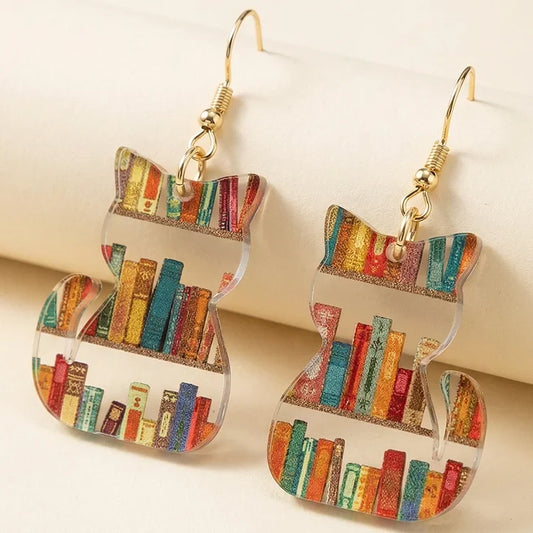 Vintage Colorful Cat Earrings