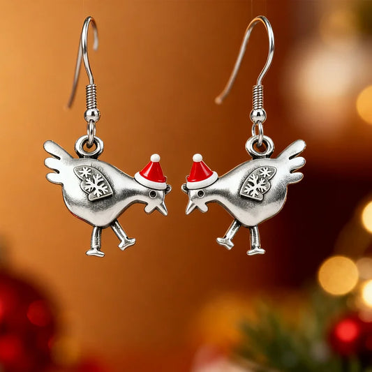 Christmas Santa Hat Chick Earrings