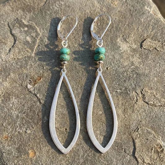 Vintage Openwork Drops Turquoise Earrings