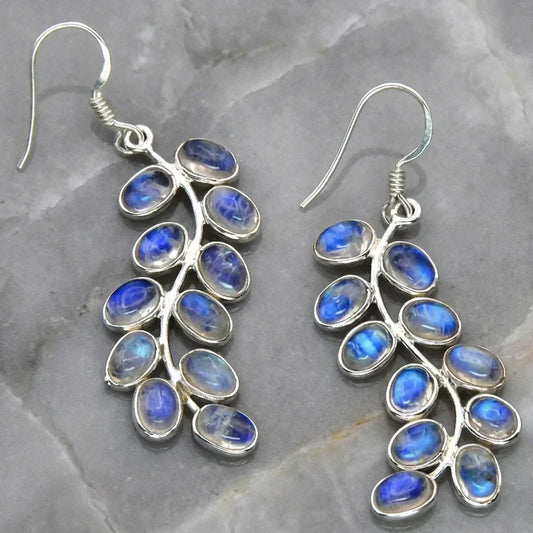 Gorgeous Plant Leaves Moonstone Earrings