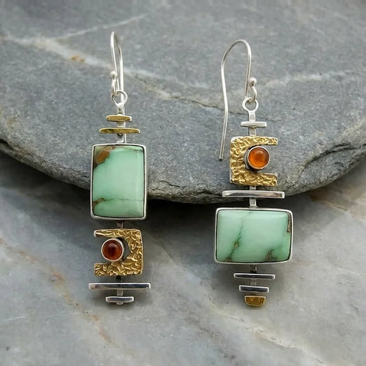 Boho Vintage Geometric Drop Hook Earrings