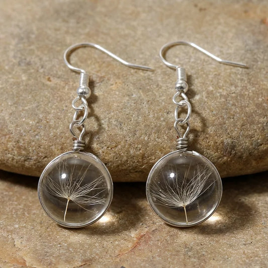Vintage Rounded Dandelion Wish Earrings