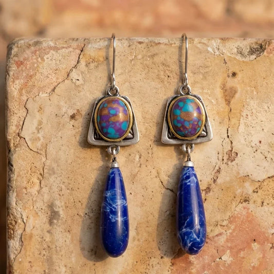 Lapis lazuli swinging earrings