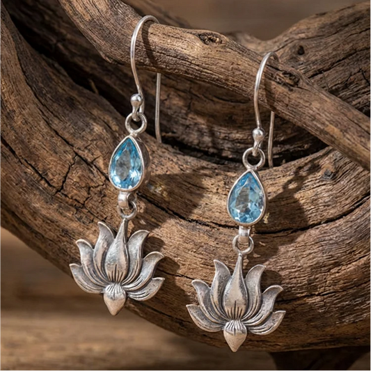 Vintage lotus earrings