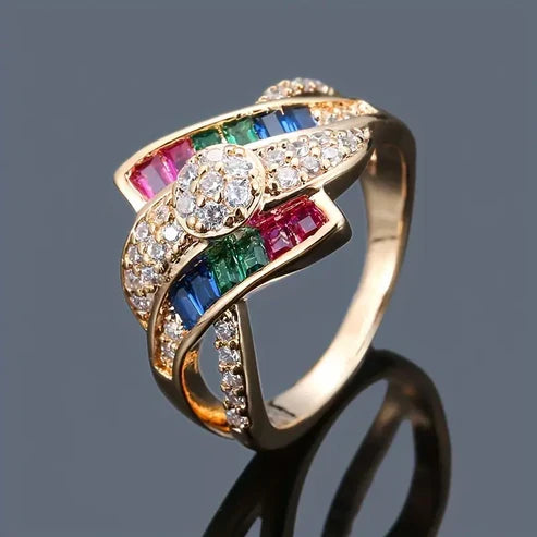 Colorful Irregular Gold Ring