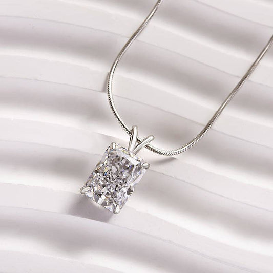 Timeless Crushed Ice Radiant Cut Pendant Necklace